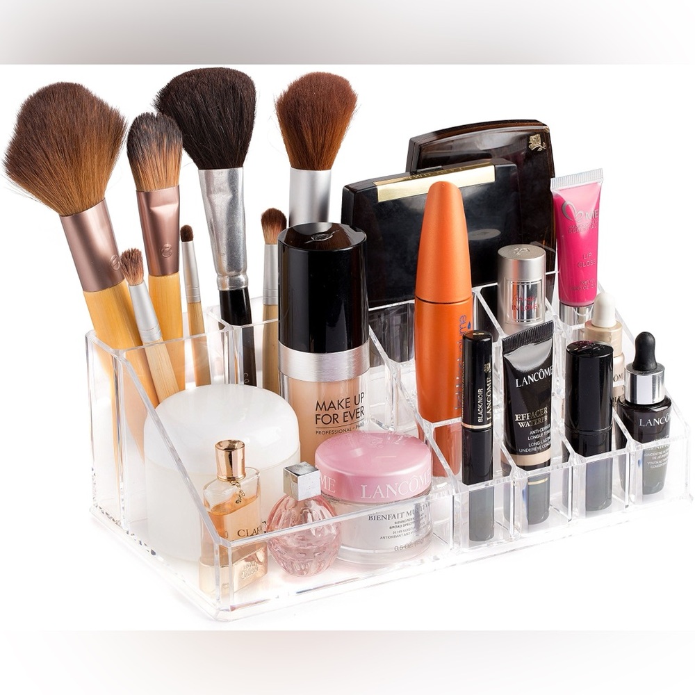 Transparent Makeup Organizer with Multiple Compartments